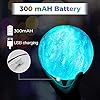 Himalayan Glow Kids Night Galaxy Lamp 5.9-inch 16 Colors LED 3D Star Moon Light with Wood Stand, Remote & Touch Control USB Rechargeable, White
